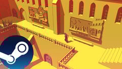 Uma captura de tela do jogo Chants of Sennaar que mostra seu estilo de arte exclusivo inspirado em Moebius. (Fonte da imagem: Steam - Editado)