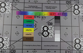 A photo of our test chart