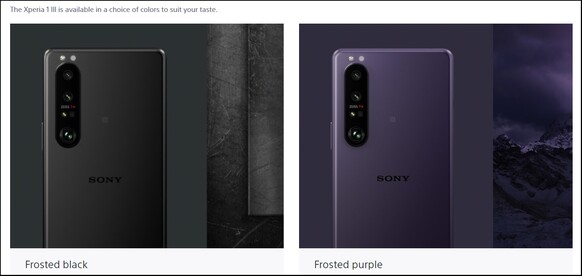 Xperia 1 III púrpura fosca - US. (Fonte da imagem: Sony)