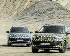 Protótipos do novo Tiguan em camuflagem digital. (Fonte: Volkswagen)