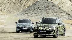 Protótipos do novo Tiguan em camuflagem digital. (Fonte: Volkswagen)