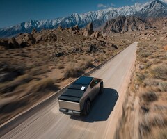 Um Starlink Mini da SpaceX em um Cybertruck da Tesla