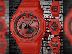 Da esquerda para a direita (em sentido horário), Casio GA-2100RRB-4A, DW-5600RRB-4, GA-110RRB-4A e DW-6900RRB-4. (Fonte da imagem: @geesgshock no Instagram)