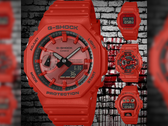 Da esquerda para a direita (em sentido horário), Casio GA-2100RRB-4A, DW-5600RRB-4, GA-110RRB-4A e DW-6900RRB-4. (Fonte da imagem: @geesgshock no Instagram)