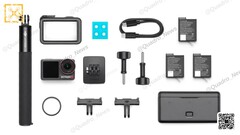 O DJI Osmo Action 5 Pro contará com 3 baterias para sessões de gravação prolongadas. (Fonte da imagem: @Quadro_News via Twitter/X)