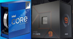 O Intel Core i9-13900K e AMD Ryzen 9 7950X são a nata da atual safra do processador. (Fonte da imagem: Intel (VideoCardz)/AMD - editado)