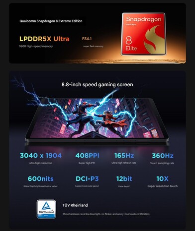 SoC, RAM, armazenamento e detalhes da tela do Lenovo Legion Y700 4ª geração (Fonte da imagem: Lenovo - tradução automática)
