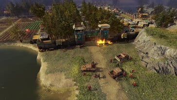 Uma imagem que mostra uma batalha em Surviving the Aftermath.