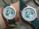 A marca nominativa “Timex” está deslocada para baixo e para a esquerda, provavelmente para liberar espaço na ilustração.