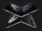 O Galaxy Z Fold4 está previsto para chegar no outono. (Fonte de imagem: @OnLeaks &amp; Smartprix)