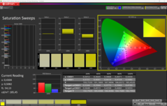Saturação CalMAN (perfil: sRGB)