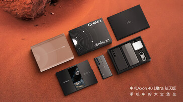A Axon 40 Ultra Aerospace Edition vem com extras, como caixas em sua nova caixa estilo colecionador. (Fonte: ZTE via Weibo)