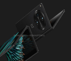 O OnePlus Fold terá o controle deslizante de alerta, marca registrada da empresa. (Fonte da imagem: @OnLeaks &amp;amp; SmartPrix)