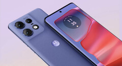 A Motorola venderá o Edge 50 Pro em três opções de cores, incluindo este acabamento em couro vegano roxo. (Fonte da imagem: Motorola)