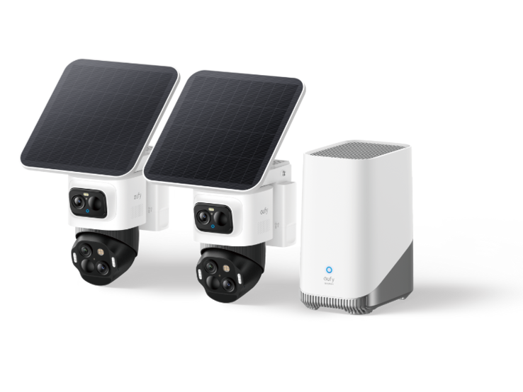 A câmera de segurança Anker eufyCam S4 está disponível em um pacote de duas câmeras com o HomeBase S380. (Fonte da imagem: Anker)