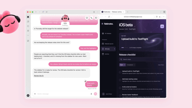 Um Dot acompanha uma versão de software, corrige um problema e envia o resultado para revisão antes de ele ser mesclado.