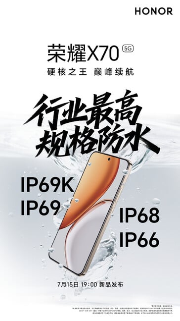 ...e várias classificações de durabilidade. (Fonte: Honor via Weibo)