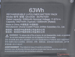 bateria de 63 Wh no Gigabyte Aero 14 OLED