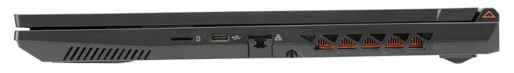Direito: Leitor de cartão MicroSD, USB 3.2 Gen 2 (USB-C), Gigabit Ethernet