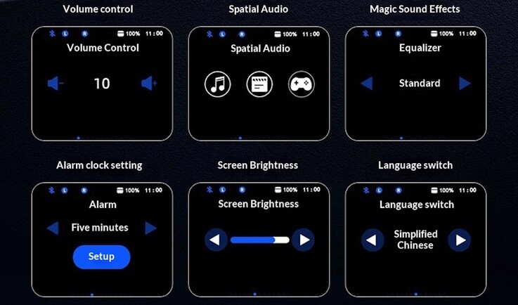 Várias configurações podem ser feitas diretamente no visor