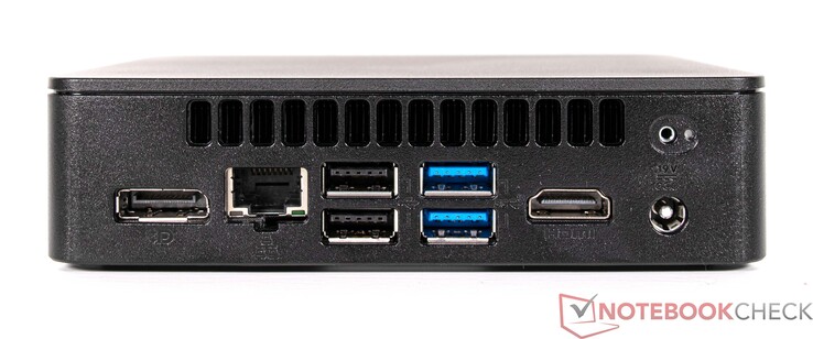 Voltar: DisplayPort, GBit LAN, 2x USB 2.0, 2x USB 3.2, HDMI, fonte de alimentação