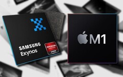 O próximo chip móvel Samsung Exynos com tecnologia gráfica AMD assumirá Apple&#039;s M1 Silicon. (Fonte da imagem: Apple/Time/ArsTechnica - editado)