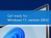 Banner promocional oficial da Microsoft anunciando o lançamento do Windows 11, versão 26H2.