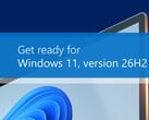 Banner promocional oficial da Microsoft anunciando o lançamento do Windows 11, versão 26H2.