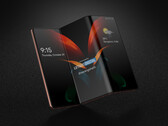 A Samsung Galaxy Z com duas dobradiças como imaginado pela LetsGoDigital. (Fonte da imagem: LetsGoDigital)