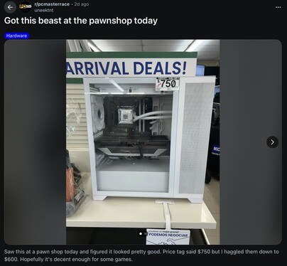 u/uneektnt conseguiu um ótimo negócio em uma loja de penhores. (Fonte da imagem: uneektnt via Reddit)