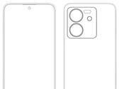 Um suposto esboço do Redmi K60 Ultra. (Fonte da imagem: Digital Chat Station)