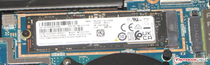 Um SSD NVMe serve como acionamento do sistema.