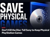 Uma imagem promocional da petição “Don't Kill The Disc” em defesa dos jogos físicos do PlayStation 