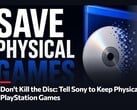 Uma imagem promocional da petição “Don't Kill The Disc” em defesa dos jogos físicos do PlayStation