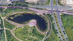 Viagem de teste do GNSS: rota ao redor de um lago