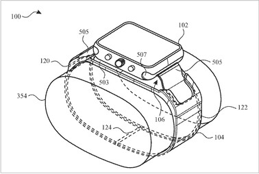 Apple Relógio com câmera. (Fonte de imagem: USPTO)