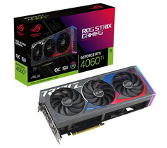 O ASUS ROG Strix RTX 4060 Ti 16 GB possui uma saída HDMI e três DisplayPort. (Fonte: ASUS/Notebooksbilliger)