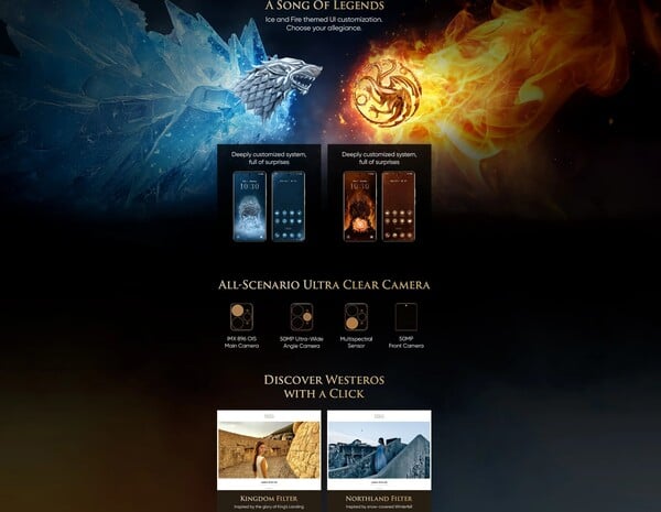 O Realme 15 Pro Game of Thrones Edition virá pré-carregado com temas personalizados e câmeras inspiradas em Game of Thrones. (Fonte da imagem: Realme)