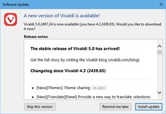 Vivaldi 5.0 agora disponível (Fonte: Próprio)