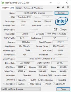 GPU-Z Xe Gráficos G7