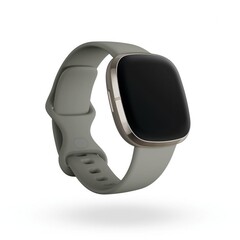 O Fitbit Sense está disponível em prata com uma pulseira de relógio Sage Grey. (Fonte de imagem: Fitbit)