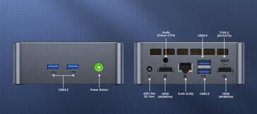 Portas de conectividade GMK NucBox M2