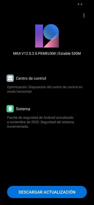 Atualização de novembro para o Mi Mix 3 5G.