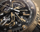 O cronógrafo Roger Dubuis Excalibur Spider Flyback (na foto) tem uma coroa em ouro rosa com um anel laqueado que segue todo o esquema de cores. (Fonte das imagens: Roger Dubuis)