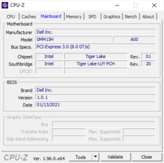 Informações do sistema CPU-Z: Placa principal