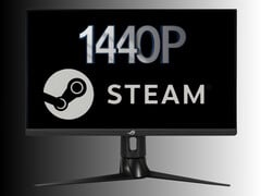 monitor de 1440p como o usado pelos jogadores do Steam na foto (Fonte da imagem: Asus, Steam com edições)