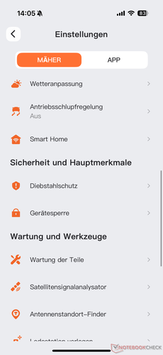 Menu de configurações (2)