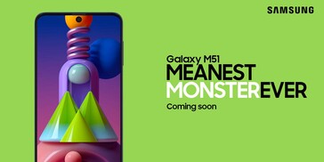 Os novos shots e teasers de produtos da Galaxy M51. (Fonte: Samsung Alemanha, Amazon.in)