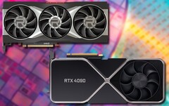 O cartão RX 7900 XT poderia superar o RTX 4090 devido à sua nova microarquitetura. (Fonte de imagem: AMD (6900 XT)/Nvidia (RTX 3090)/Unsplash - editado)