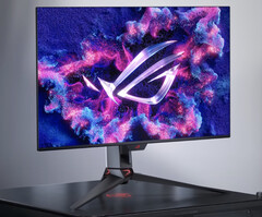 A ASUS apresentará o ROG Swift OLED PG32UCDP durante a CES 2024. (Fonte da imagem: ASUS)